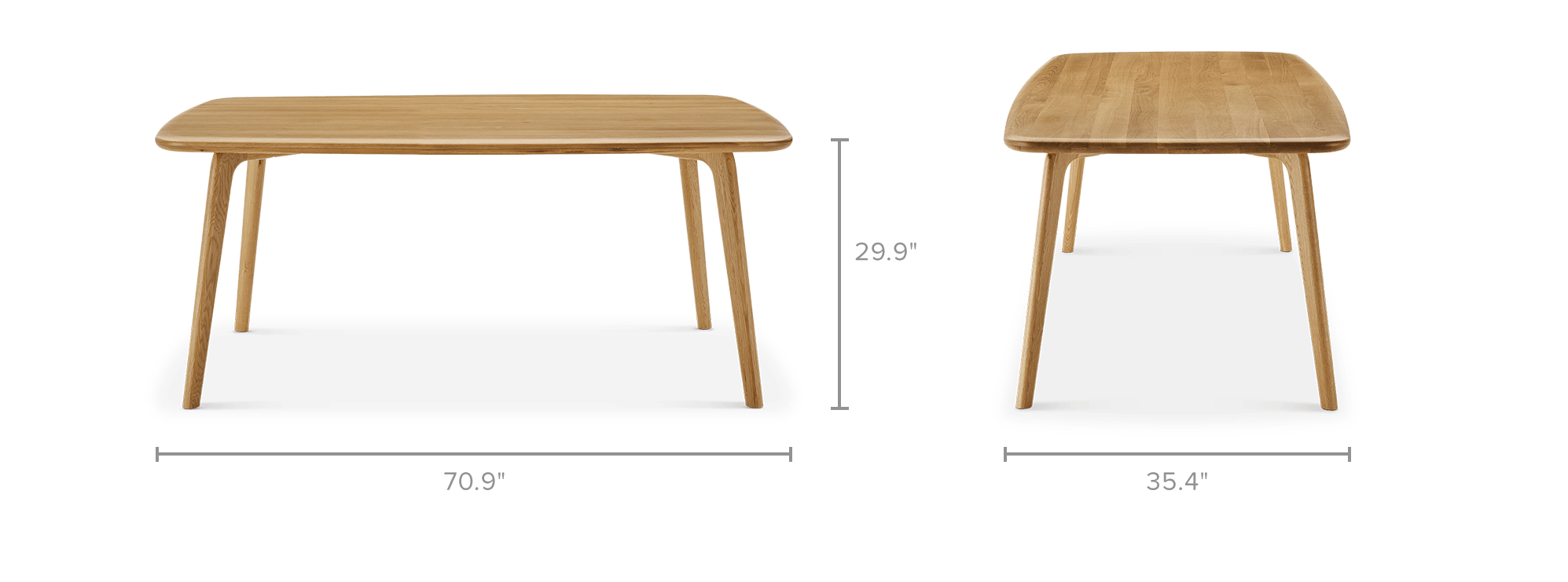 dimension of Vincent Dining Table, Oak